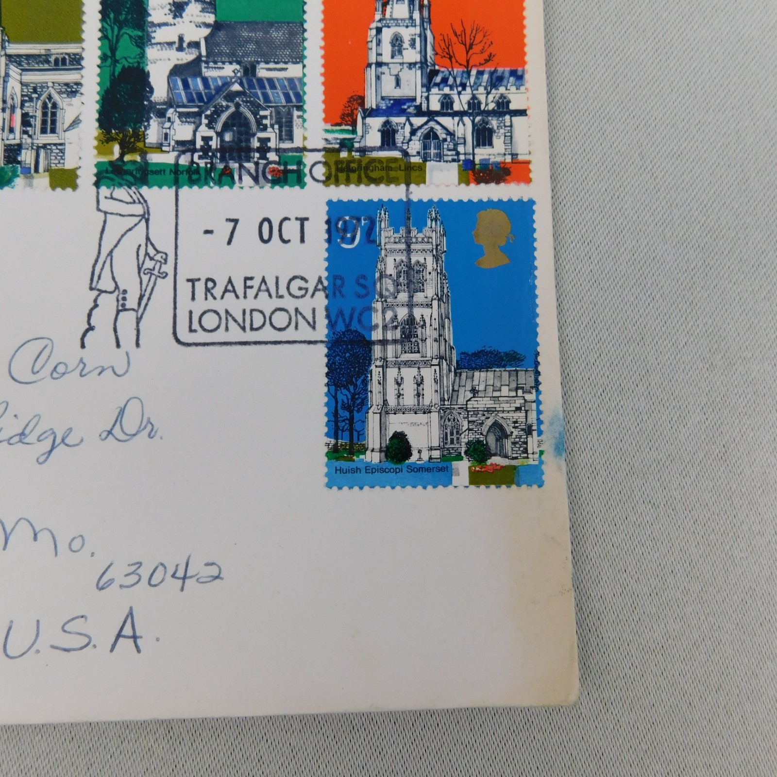 UK Commemorative First Day Cover 1972 FDC Village Churches Great Britain