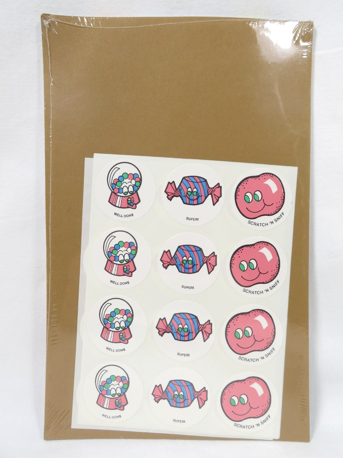 Vintage 1980s Scratch and Sniff Bubble Gum Awards Stickers Sealed Pack CTP 0711