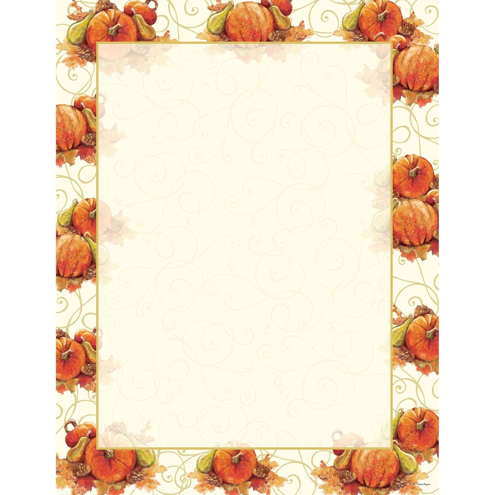 Great Papers! Stationery Letterhead, Fall Pumpkins, 8.5″ x 11″, 80 count (201…