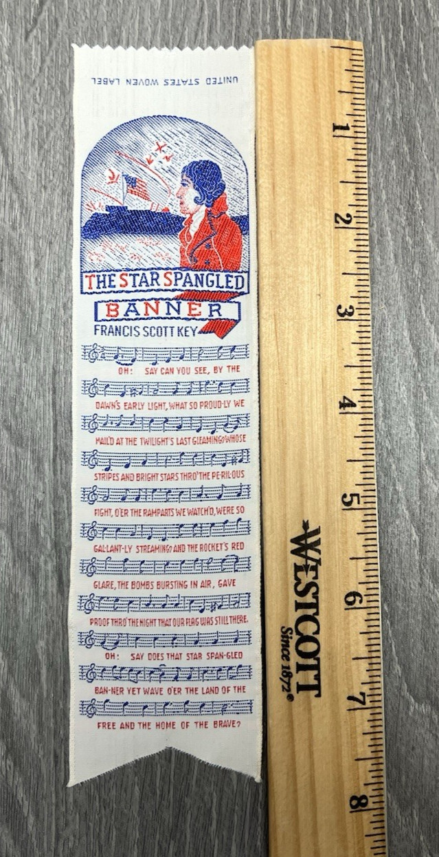 Francis Scott Key Star Spangled Banner Ribbon United States Woven Label