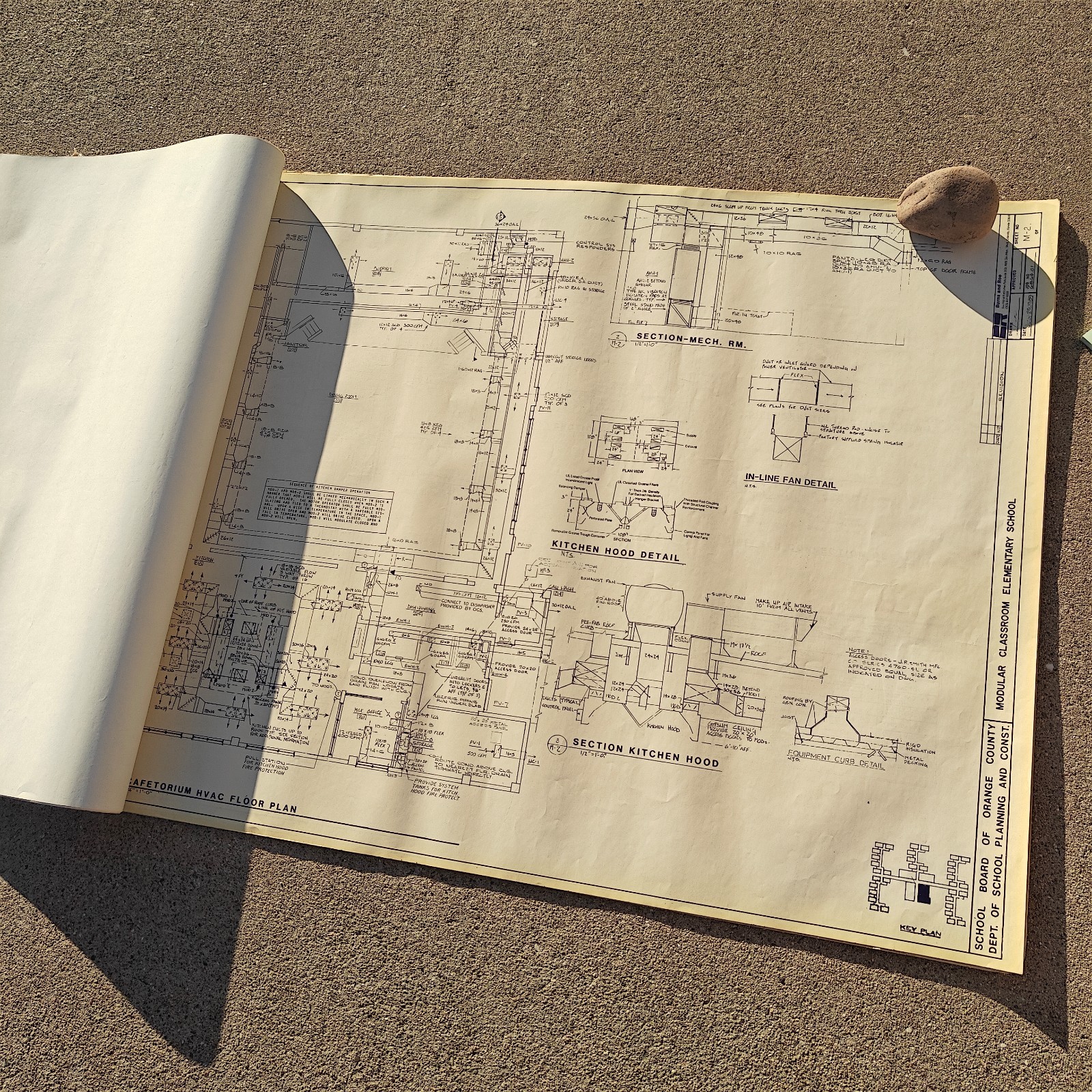 Orange County FL School Site Utility Blueprint Set 80 Sheets 42×30 Rare 1989 Atq