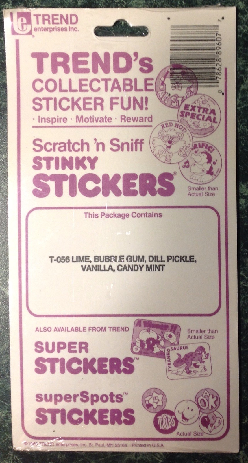 VTG 1989 Trend SCRATCH & SNIFF Stinky Stickers 5 Sheet Pack Sealed 80s RARE 60ct