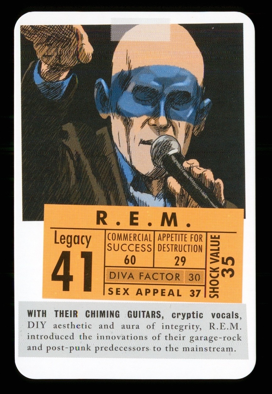 1 x illustrated card music band REM ≠ T34