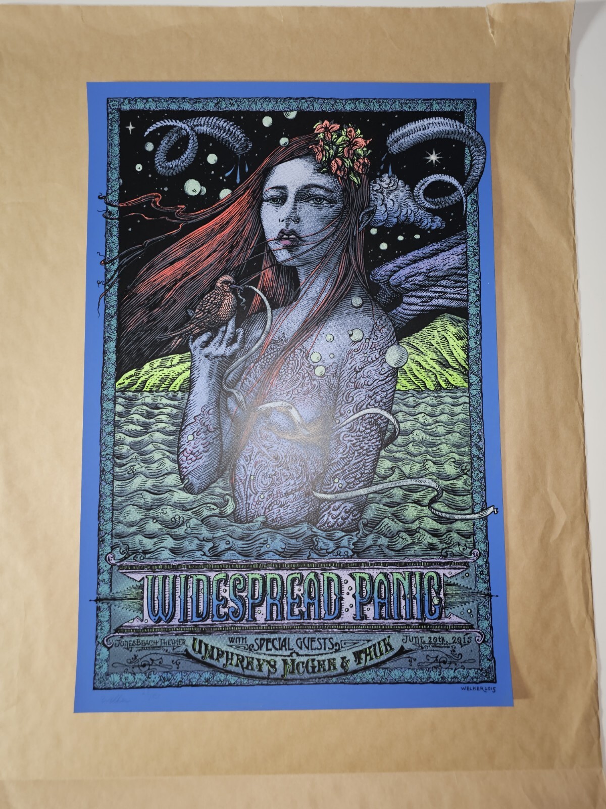 Widespread Panic David Welker Wantagh New York Signed Poster Screen Print # NY