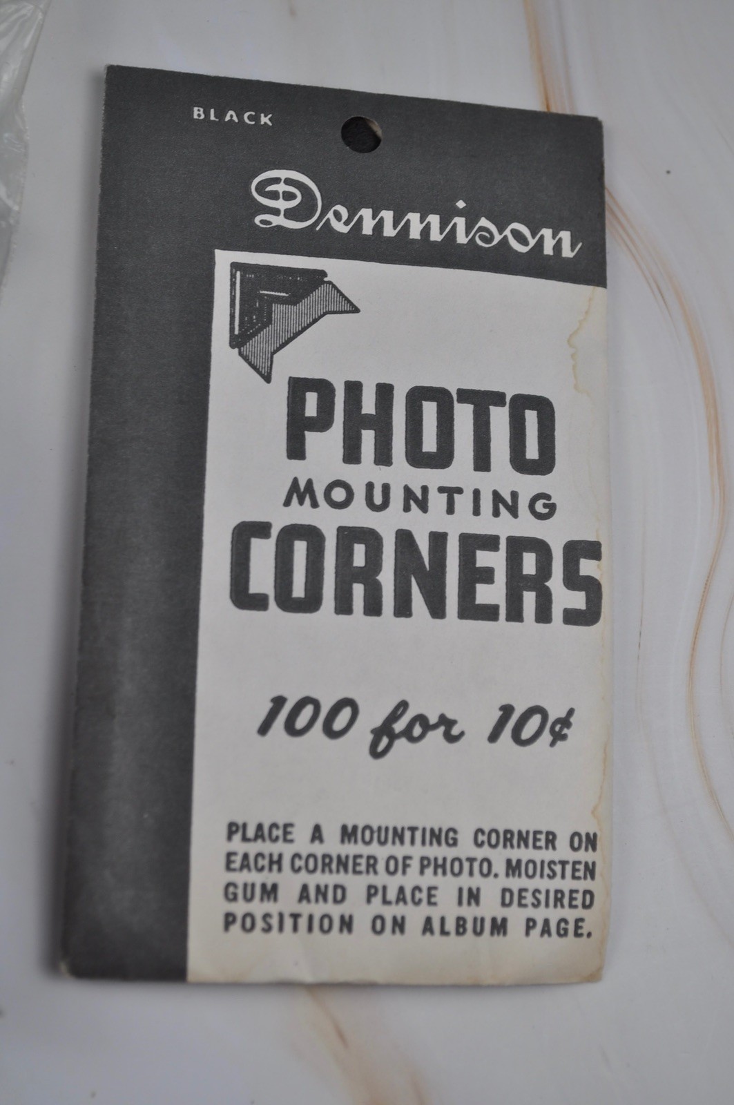 Vintage Dennison Photo Mounting Corners Black Paper Corners