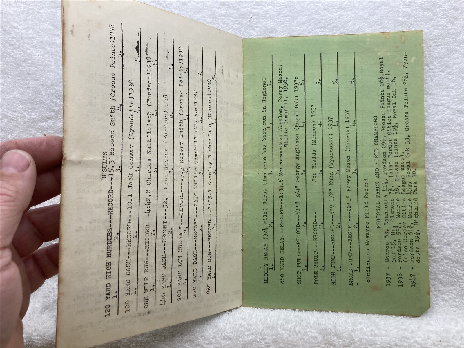 1948 State Regional Track Field Meet Michigan Monroe Highland Park High School