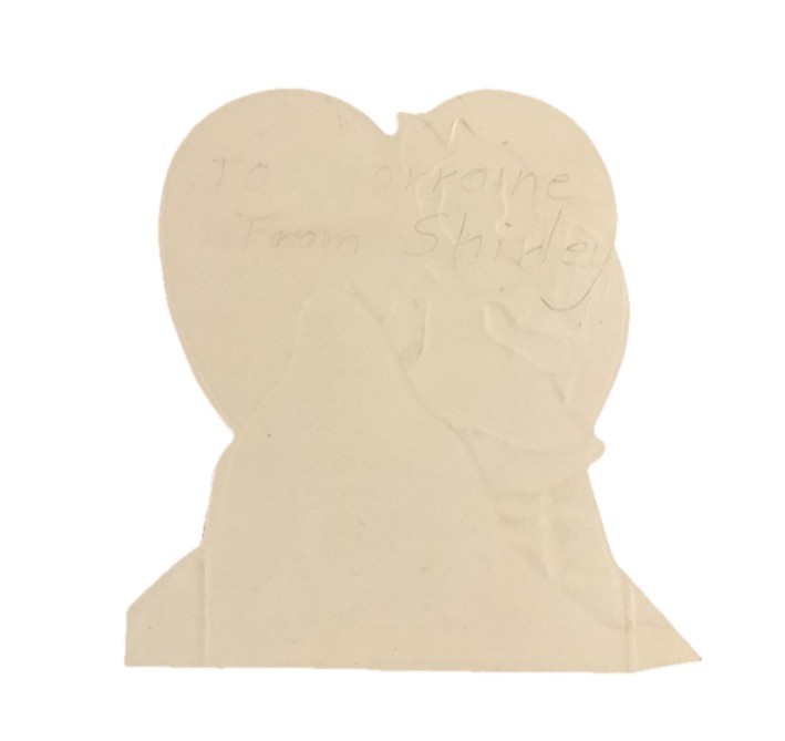Die Cut Valentine Girl Sewing Heart Quilt You Are Comfort Vtg Valentine Card FPE