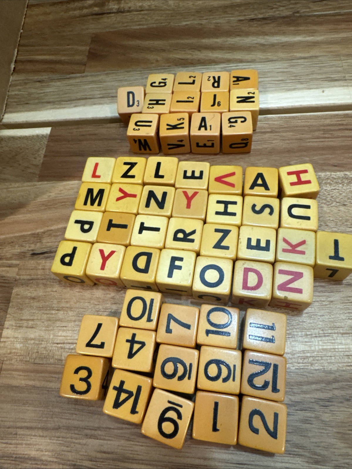56 Bakelite Butterscotch Cribbage Scrabble & Boggle 5/8″ Dice Lot of 56 Vintage