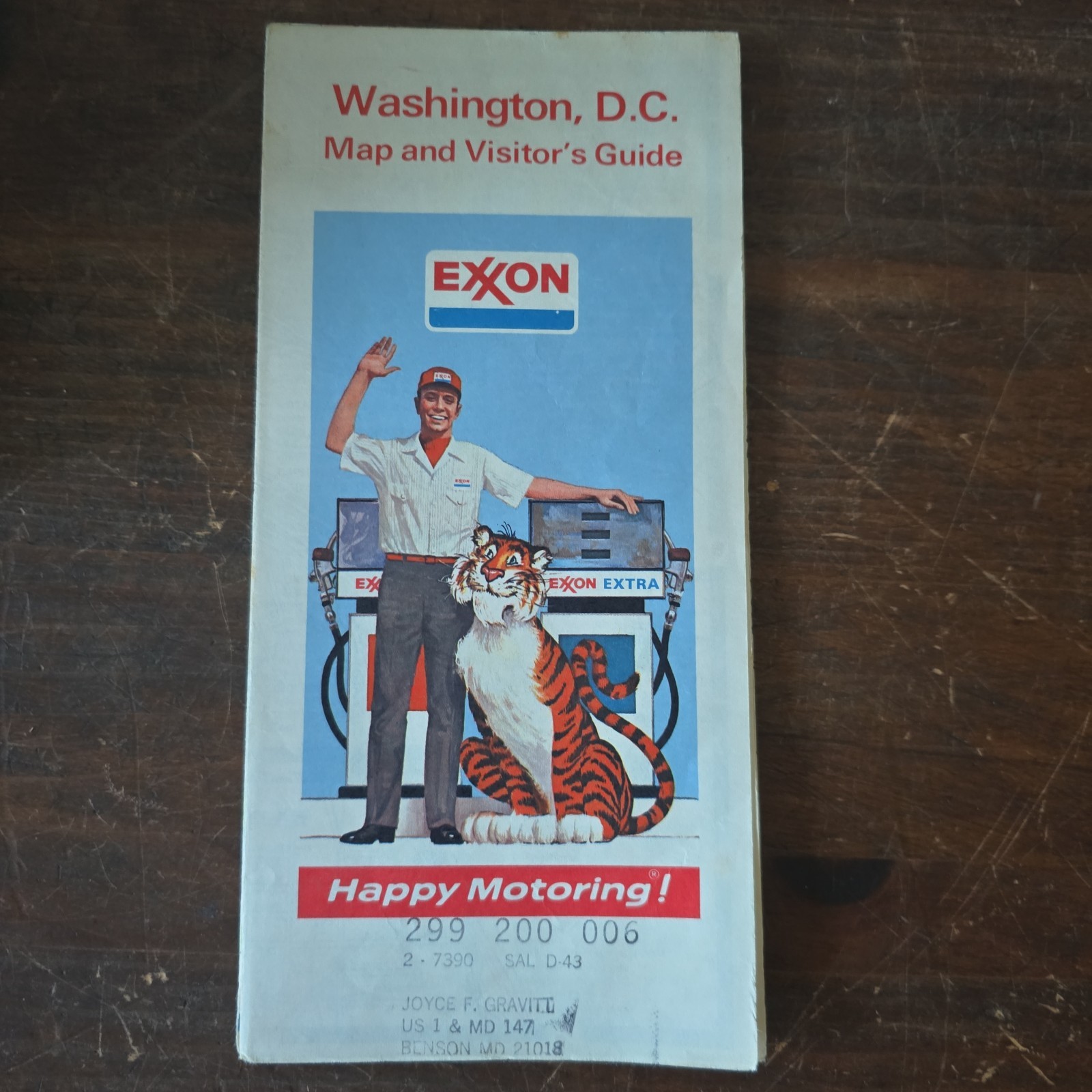 Vintage Exxon Oil Gas United States Washington DC Travel Tour Road Map 1974