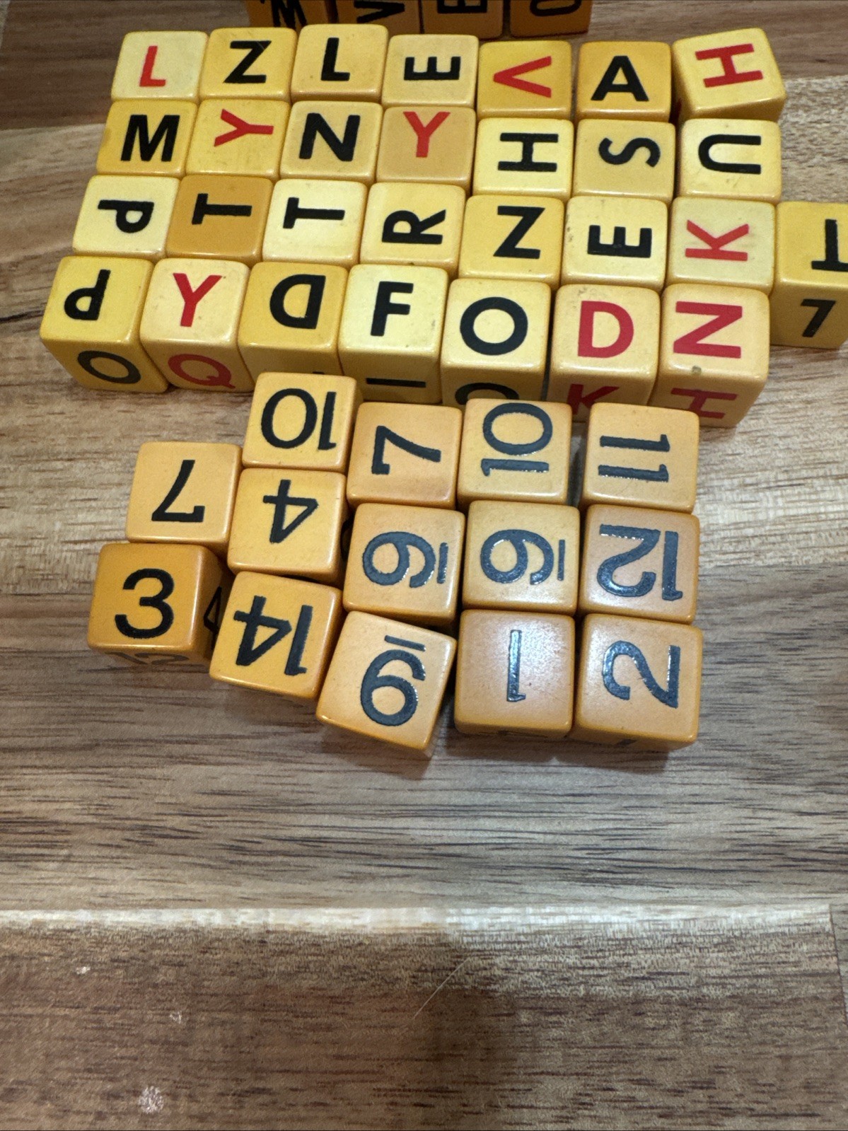56 Bakelite Butterscotch Cribbage Scrabble & Boggle 5/8″ Dice Lot of 56 Vintage