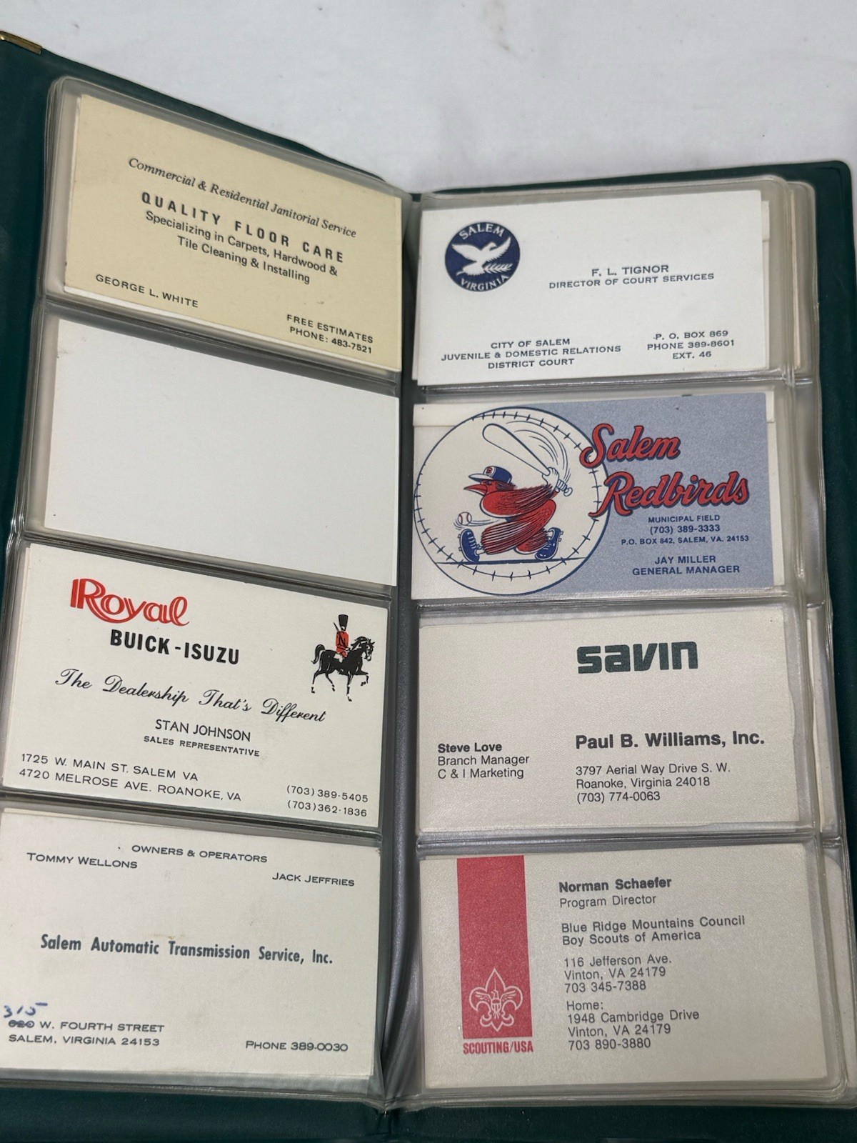 Vintage 1950 To 1990 Mid Century Business Card Binders & Cards Nice Collection