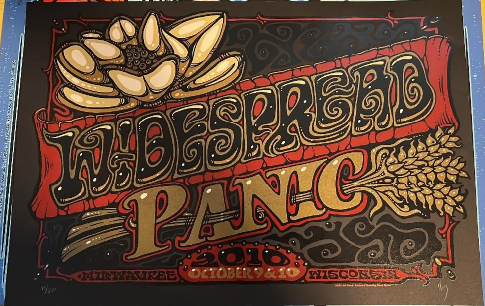 Widespread Panic Milwaukee 2010 The Riverside Theater Jeff Wood Poster S/N Print