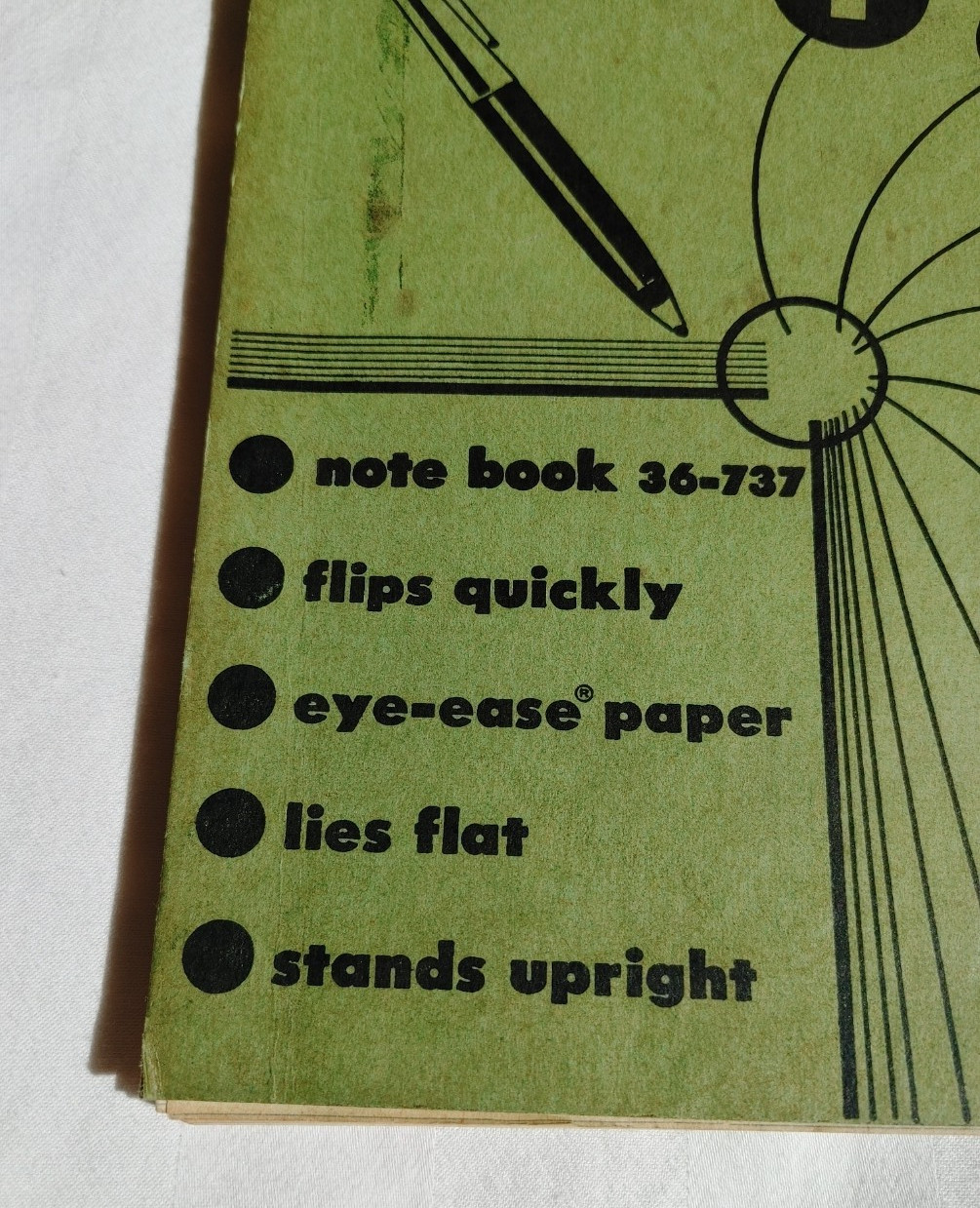 Vintage NATIONAL Brand 80 Leaf Tumbler Spiral Bound Lined Notebook 36-737 1970s