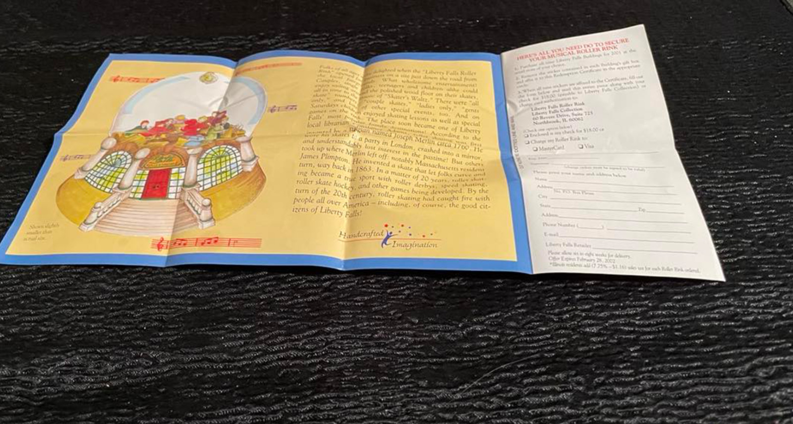 Brochure Flyer ONLY Liberty Falls Musical Roller Rink Advertising 2001 Spec Gift