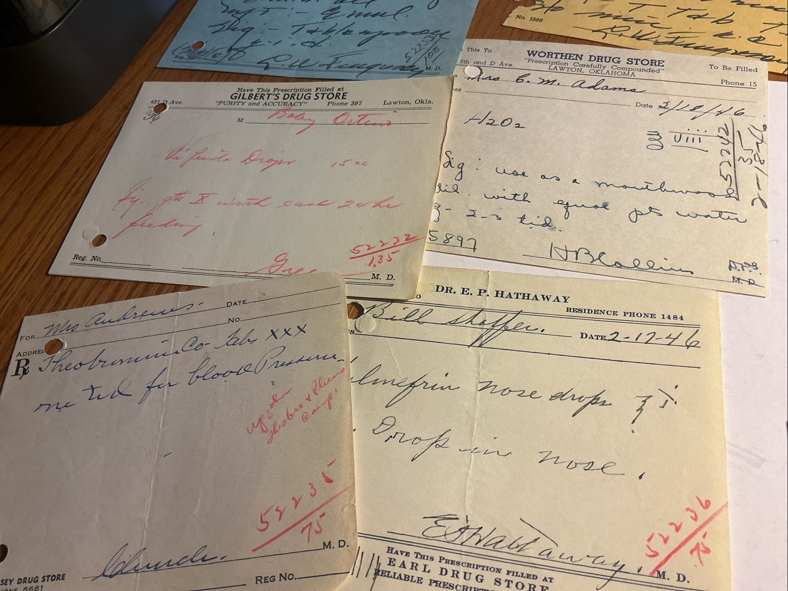 Vintage 1940’s Prescriptions Lawton, Oklahoma