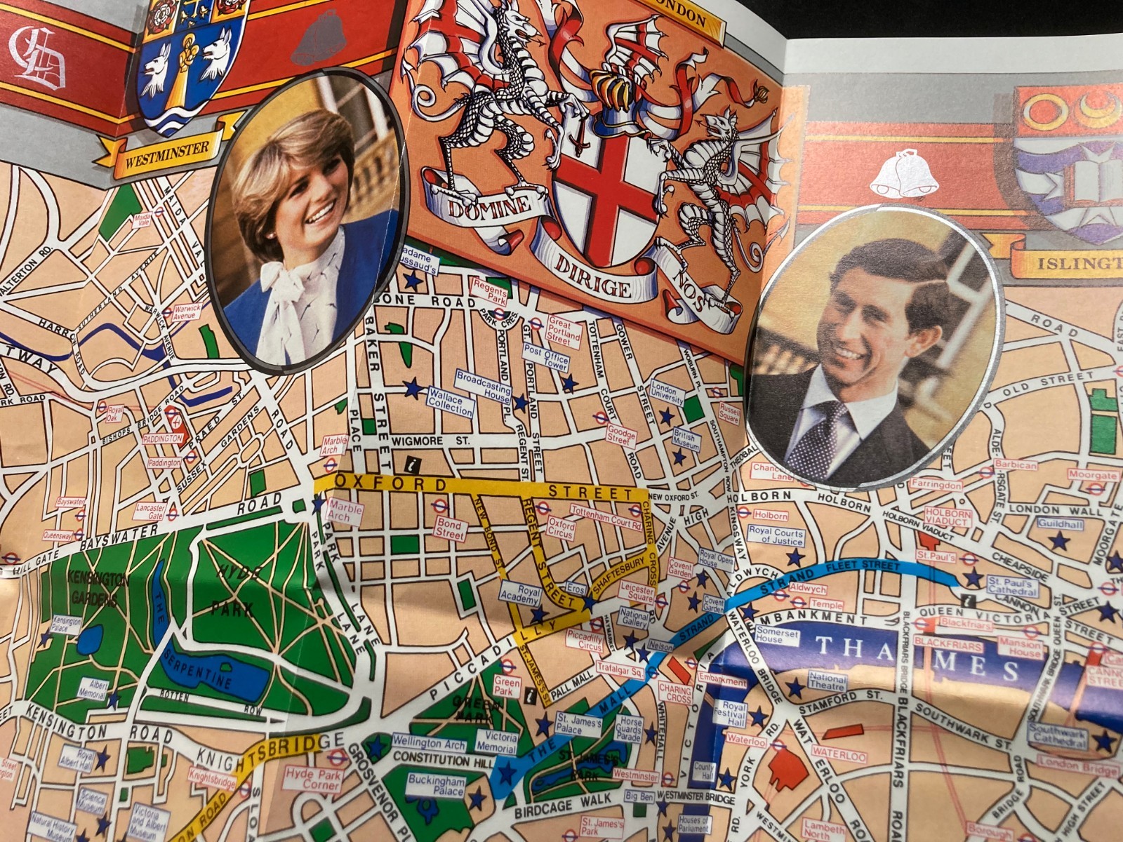 The 1981 (Charles & Diana) Royal Wedding Souvenir Map of London C66