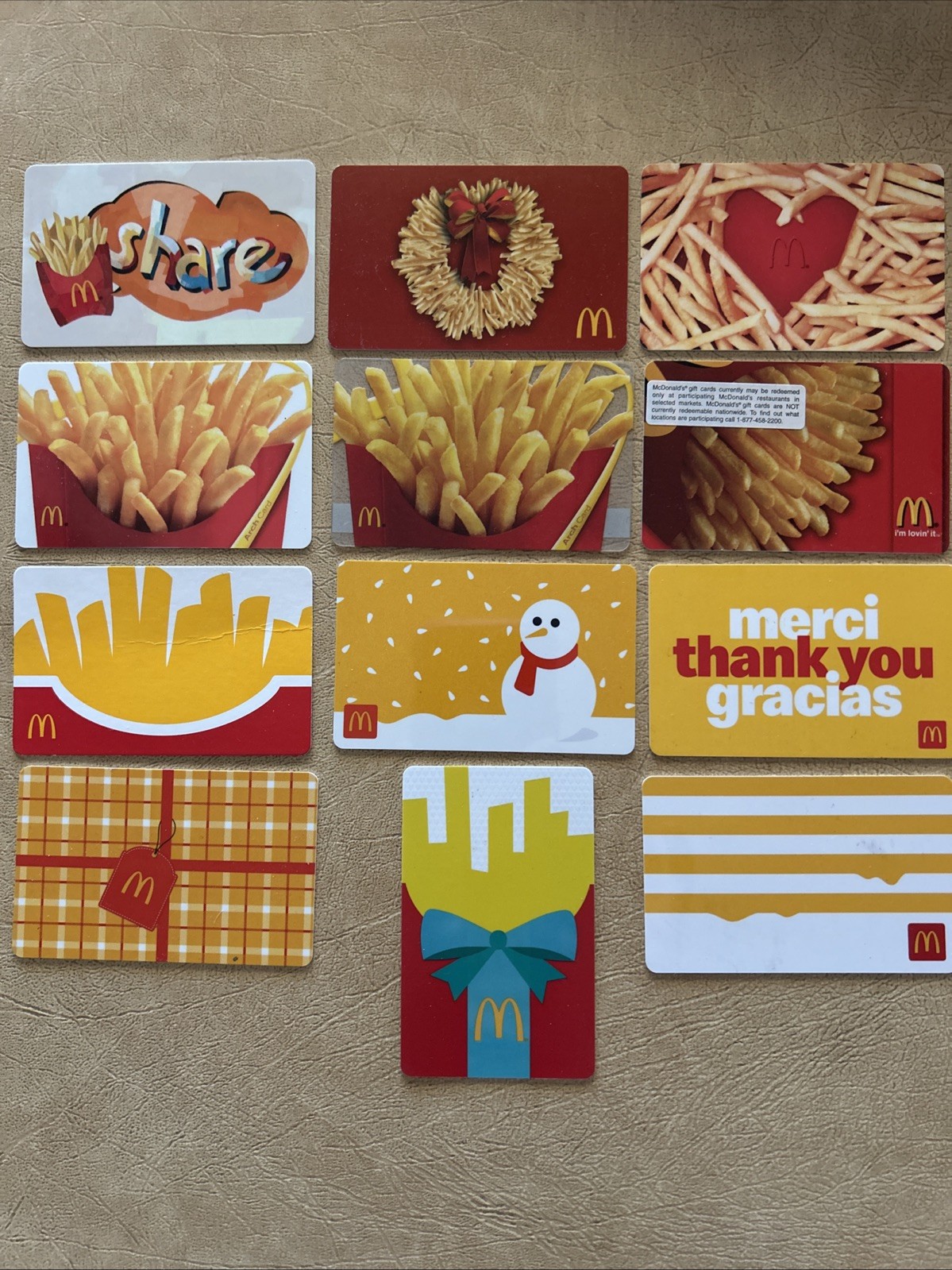 Lot Of 86 Different McDonald’s Arch Reloadable Gift Cards
