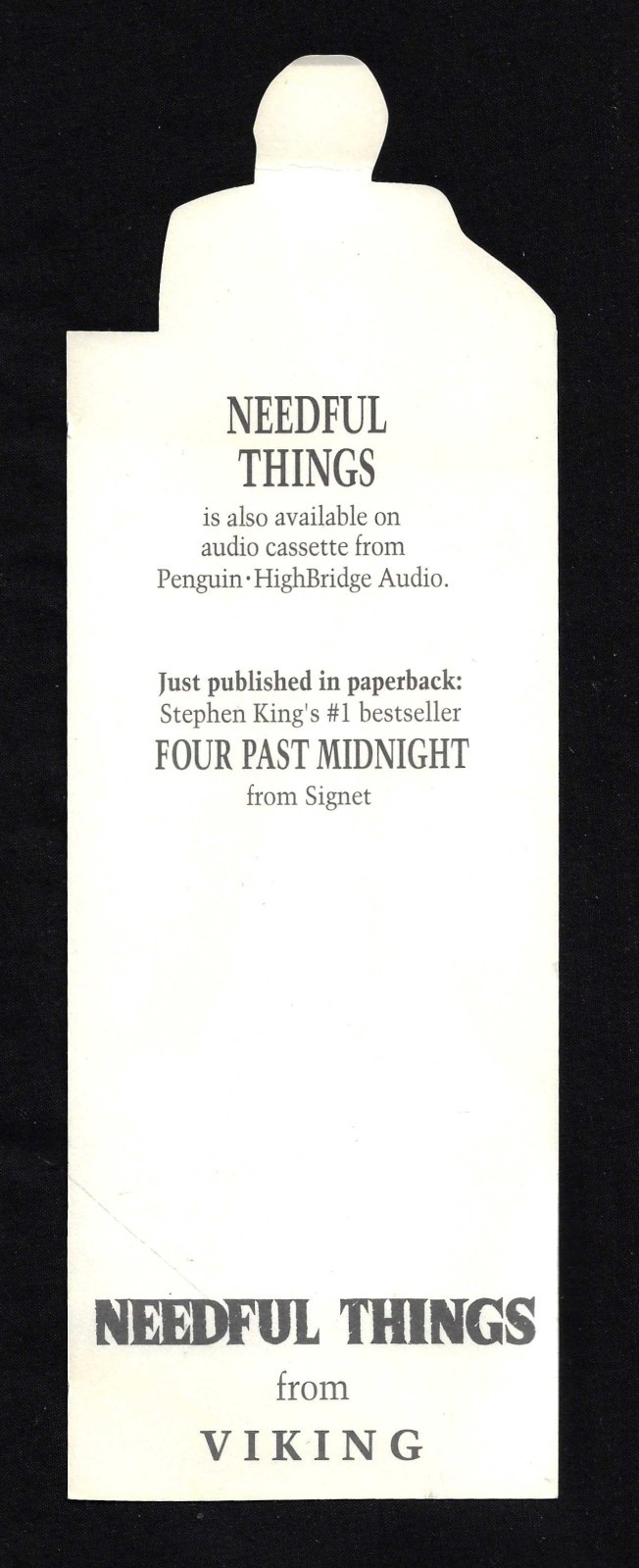 STEPHEN KING “signed” Needful Things (1991) promotional piece