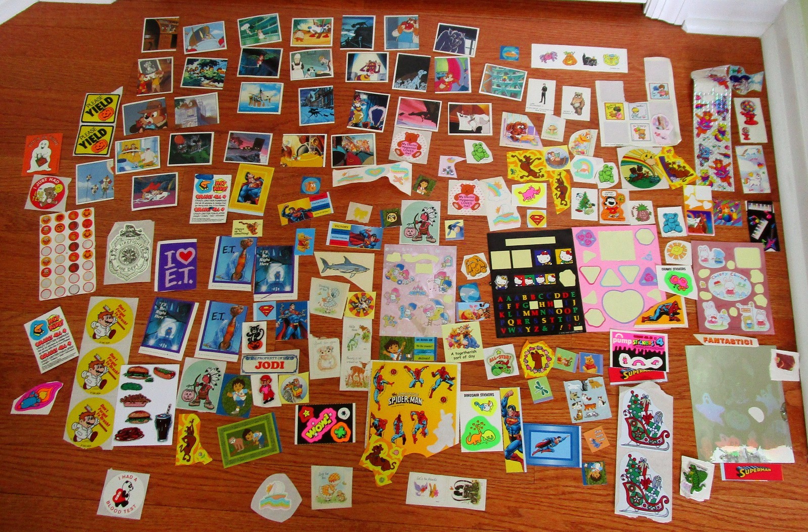 100’s Vtg 80s 90s LOT Stickers Hallmark Lisa Frank Star Wars ET Sanrio NKOTB