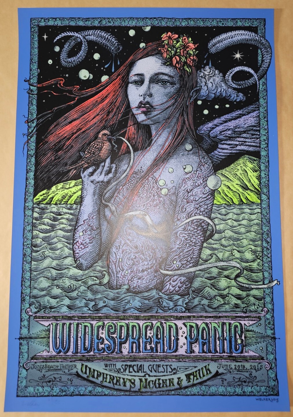 Widespread Panic David Welker Wantagh New York Signed Poster Screen Print # NY