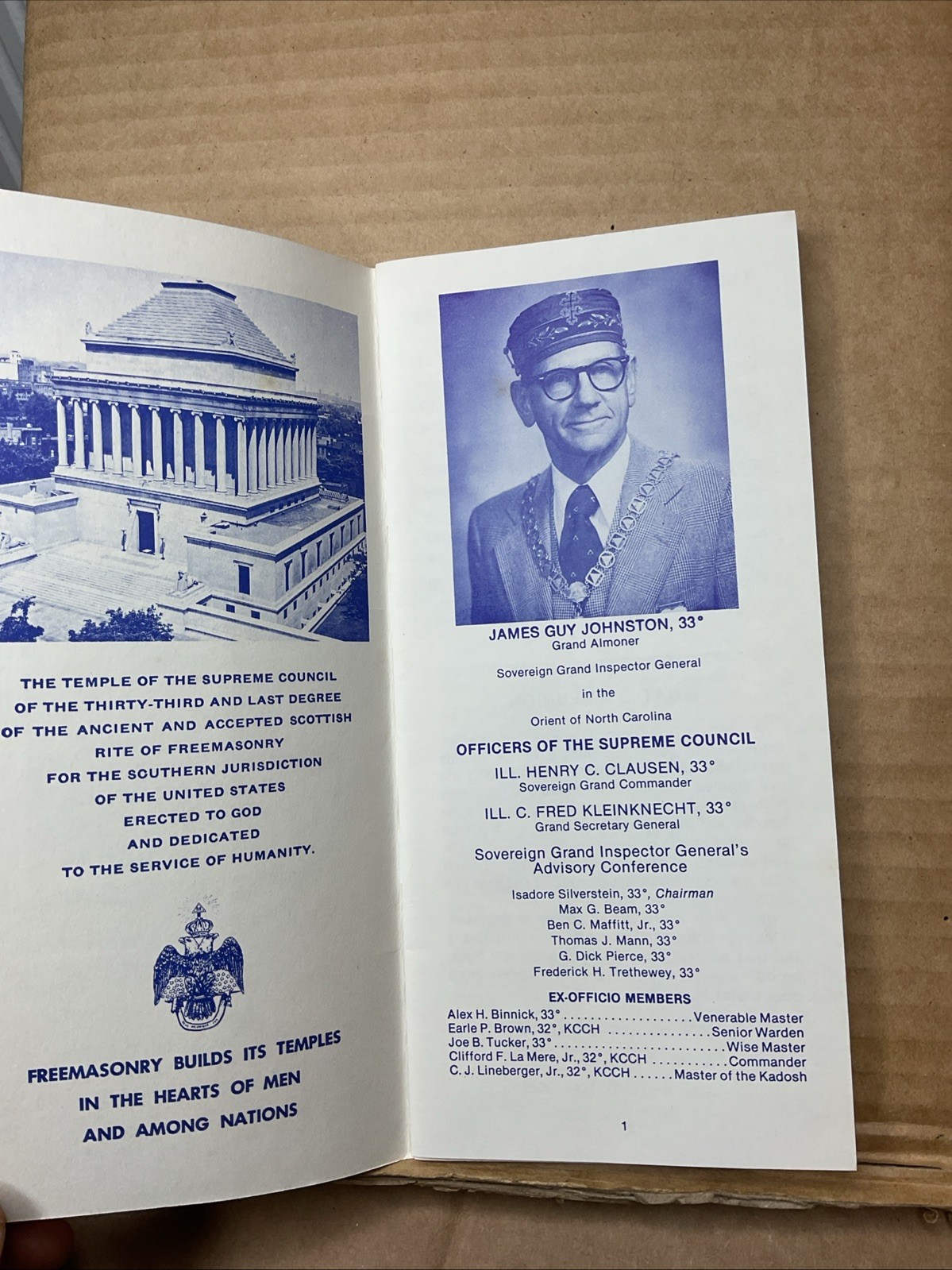 30 Oct-1 Nov 1980 Benoit-mills Memorial Class Fall Reunion Freemasonry Nc B73