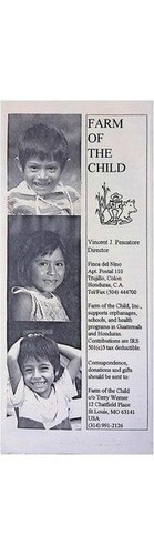 Farm of the Child Brochure Honduras Guatemala 1987 Non-Profit Orphans Education