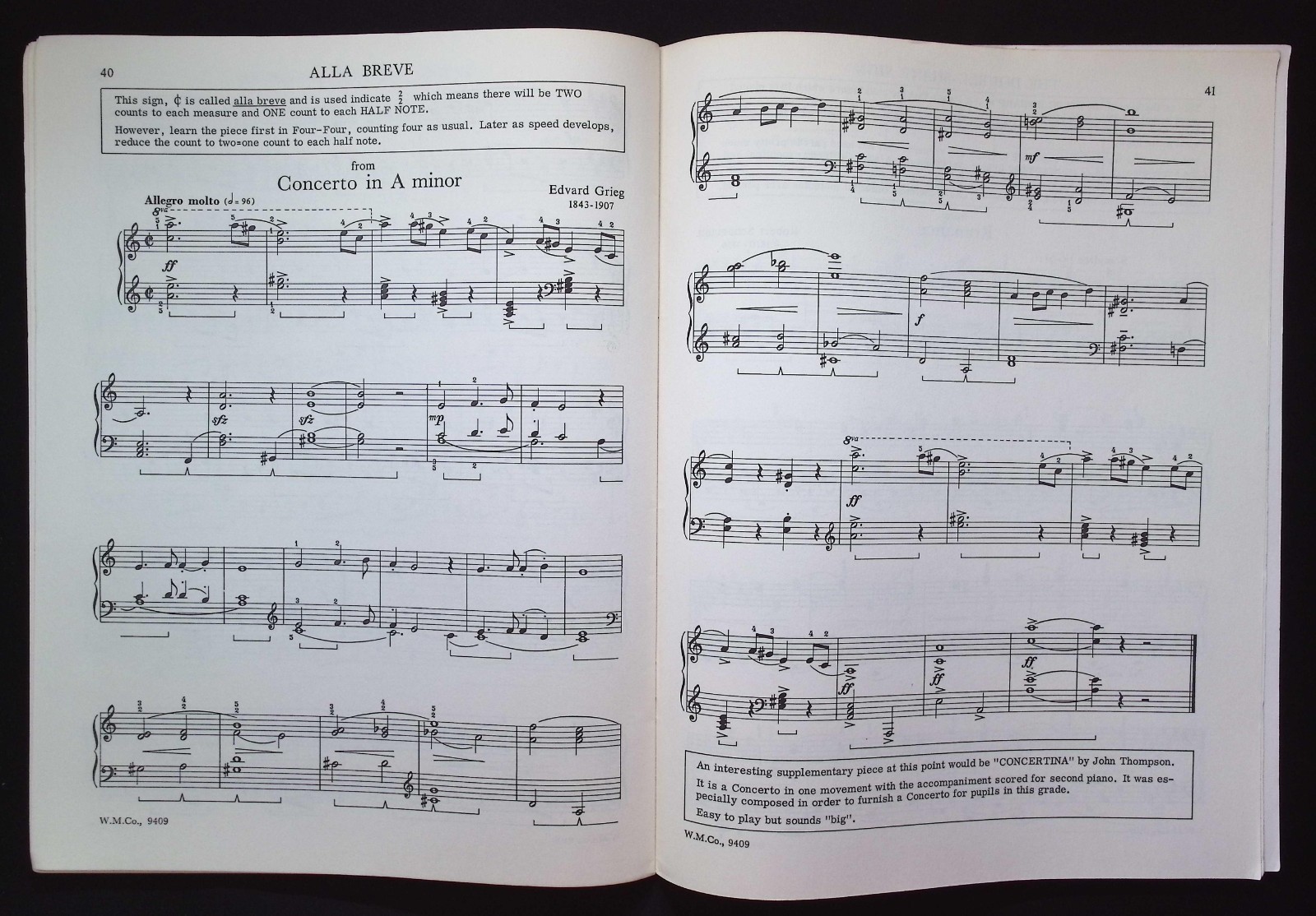 Adult Piano Book II by John Thompson, 1973 The Willis Music Co., W.M.Co. 9409