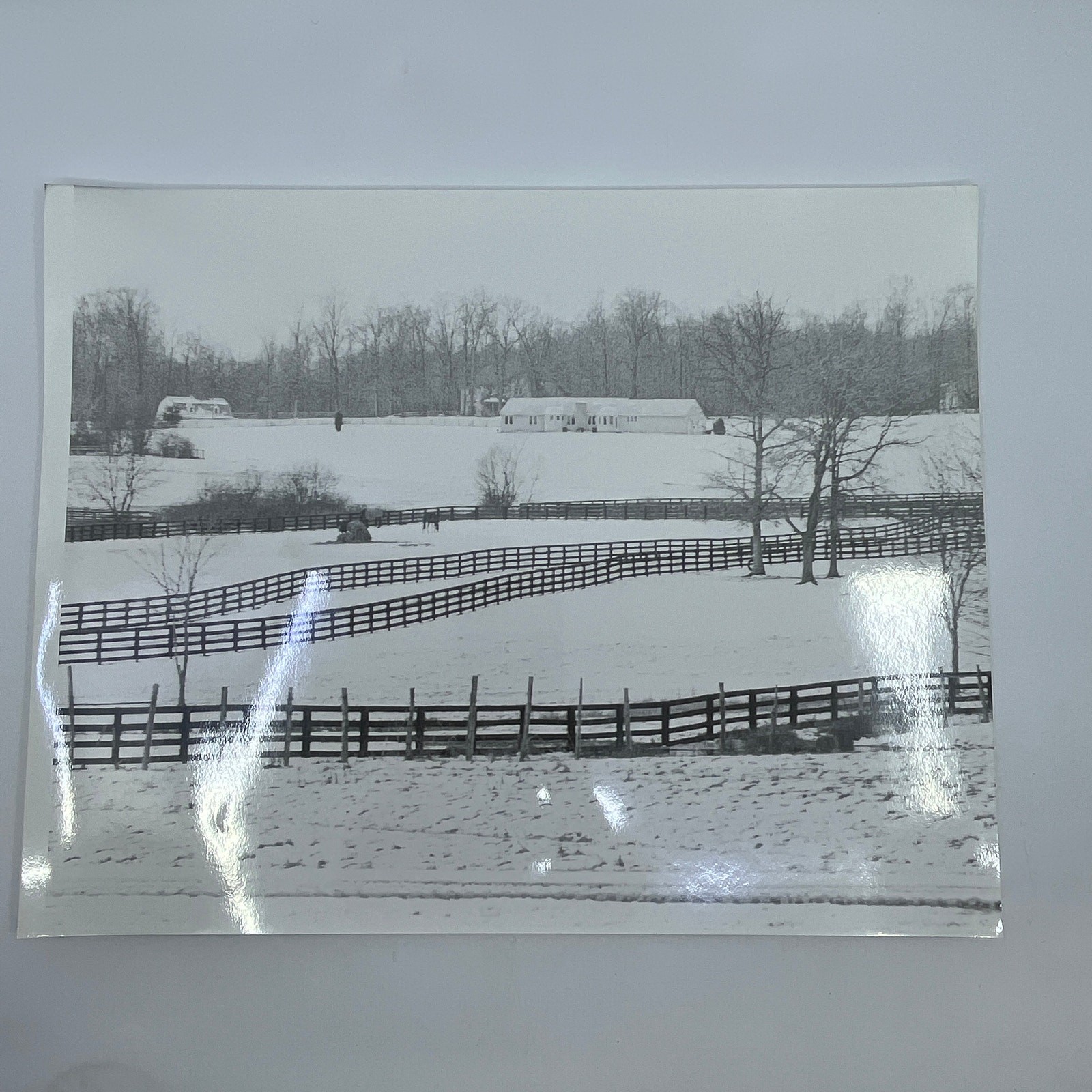 Vtg Original Art B&W Photo Winter Farmhouse Randolph Allen Kennedy 11×14 FL4-1
