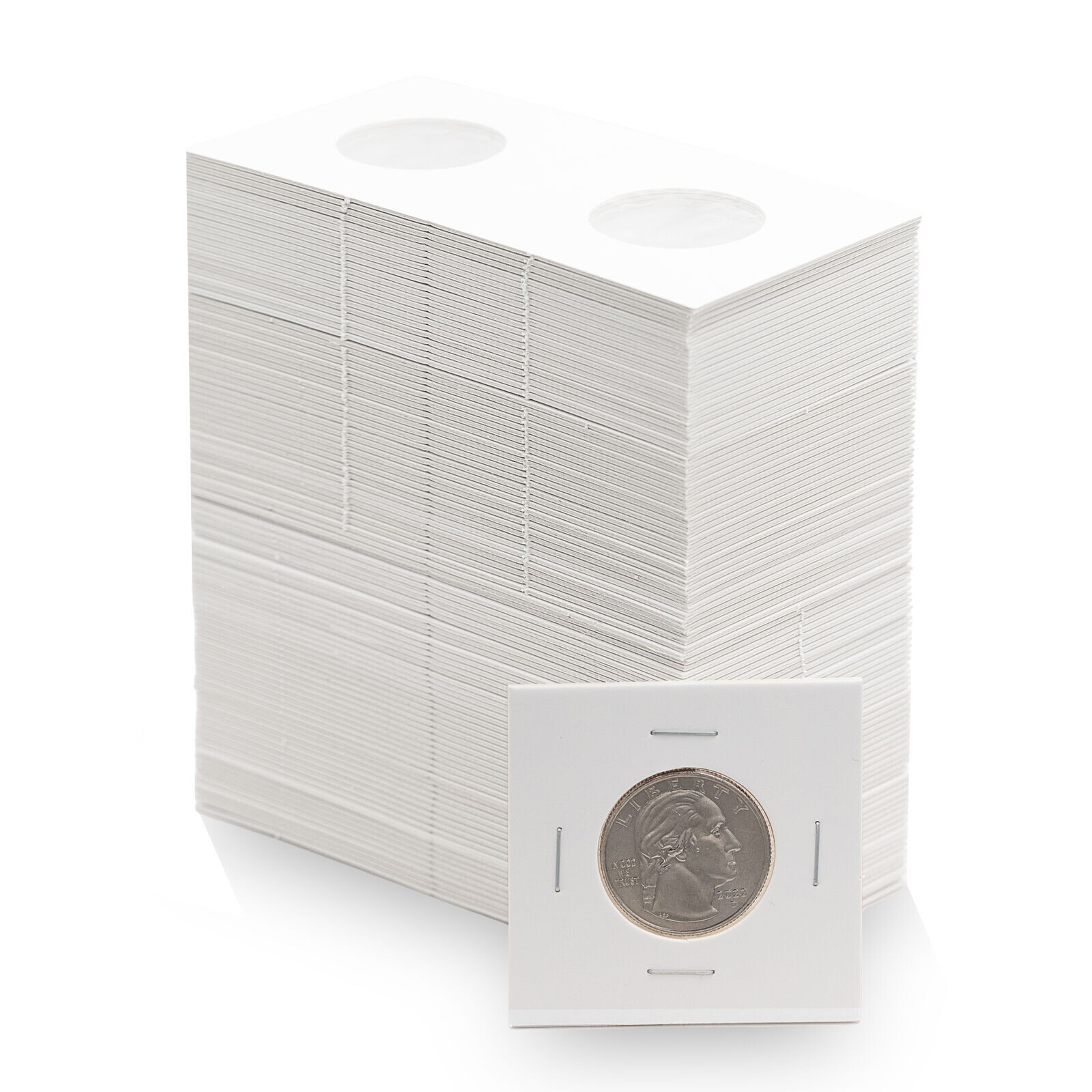 100PCS Coin Flips for Quarter 25mm/0.98 Inch Cardboard Holders 2×2 inch Pockets