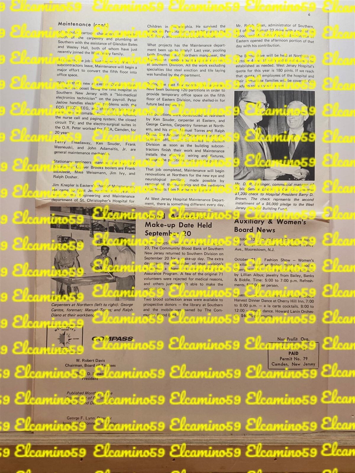 Oct 1973 West Jersey Hospital Compass Newsletter Voorhees Twp Berlin Camden NJ