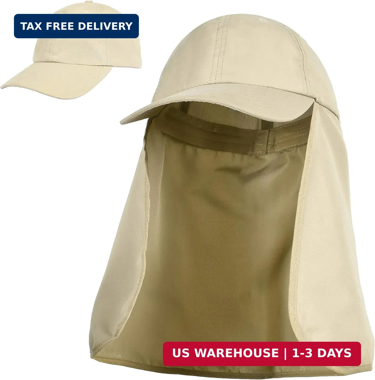 Tirrinia Wide Brim Sun Hat with Neck Flap for Men & Women, Breathable Hiking Fis