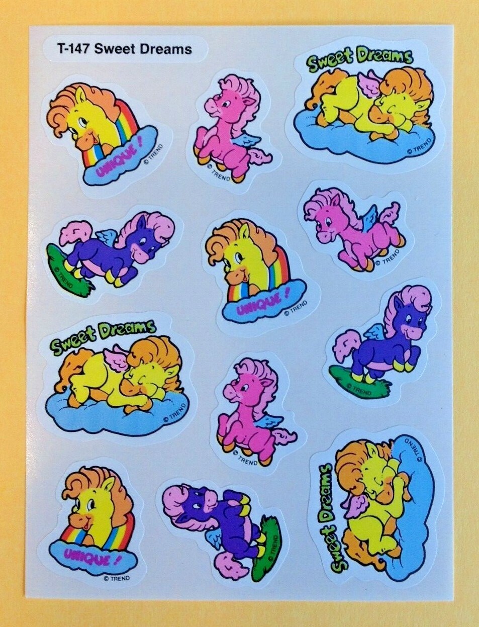 VTG TREND Scratch & Sniff Stinky Sticker Sheet Die Cut SWEET DREAMS Scent RARE