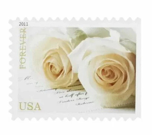 USPS 100 FOREVER STAMPS 5 SHEETS White Rose Wedding Invitations