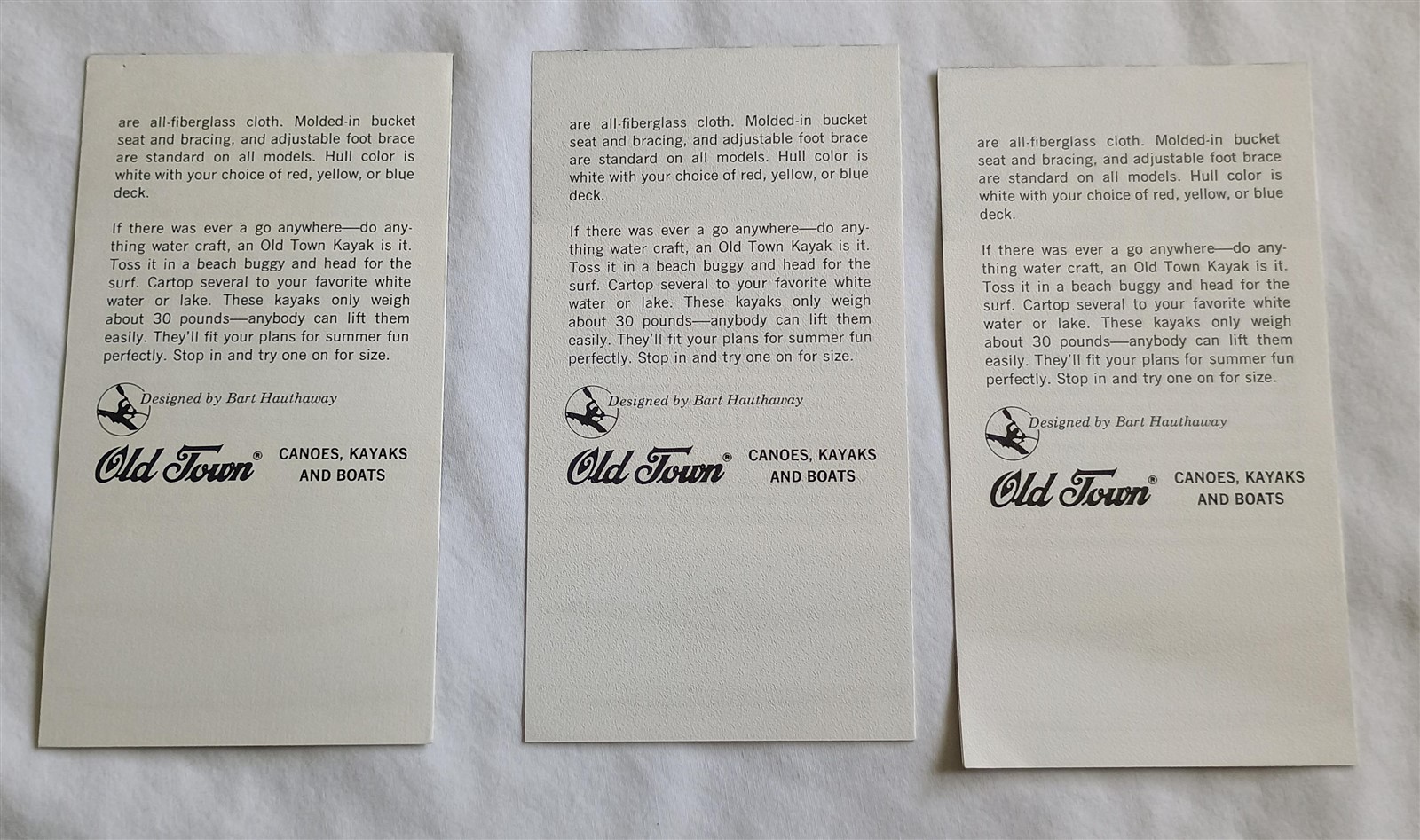Vintage Old Town Canoe Company Lot Catalog Brochure 1977 1981 1982 1986