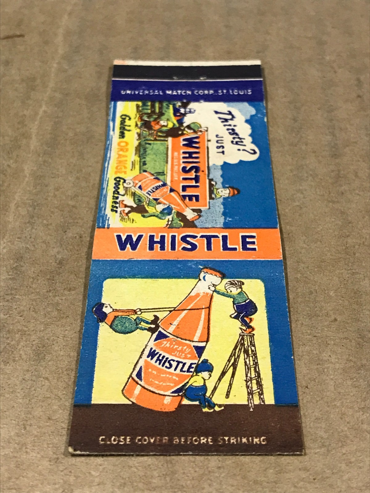 Vintage Whistle Orange Soda – Matchcover, Matchbook