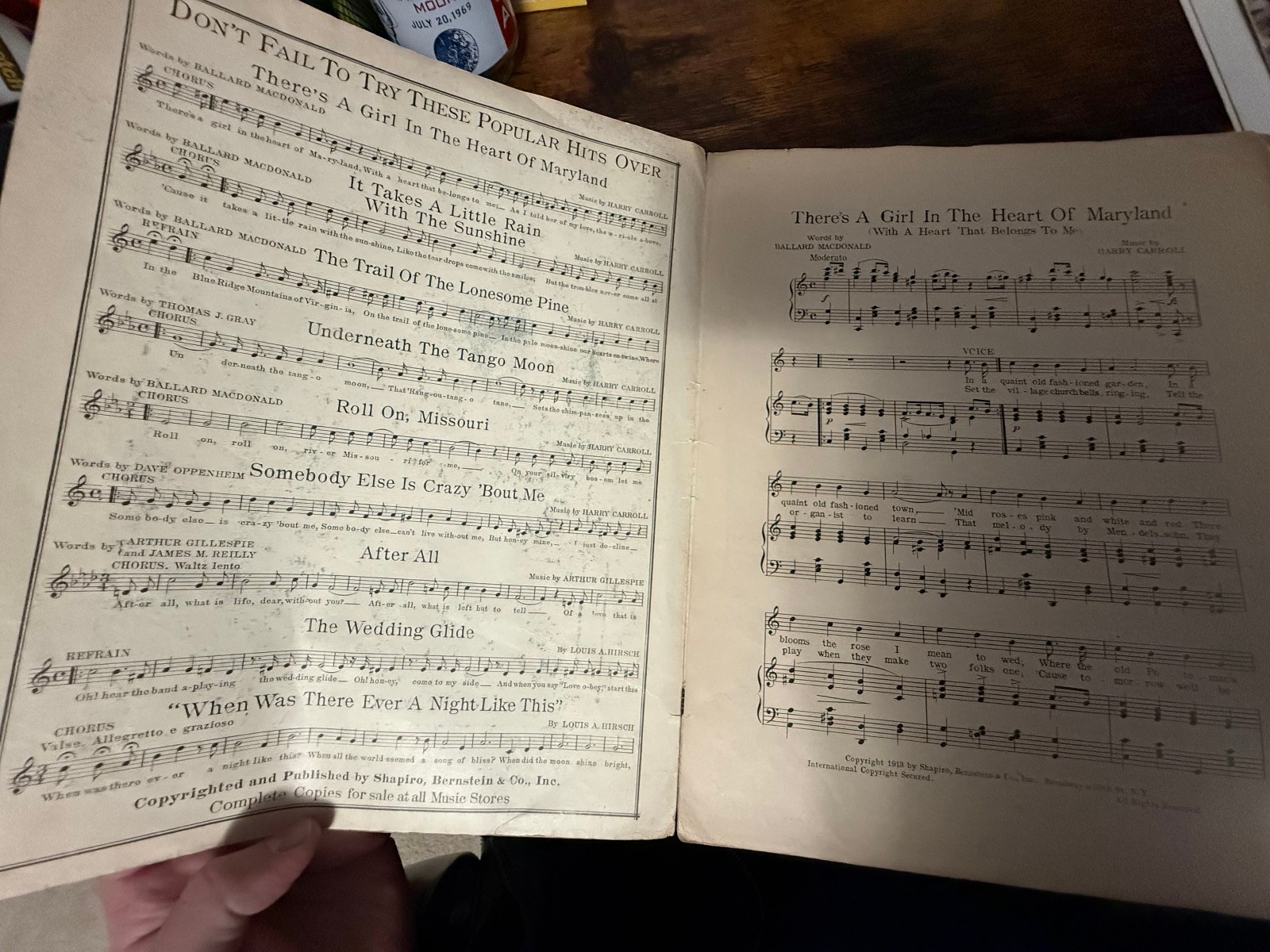 Vint. Sheet Music There’s A Girl In The Heart Of Maryland 1913 Shapiro/Bernstein