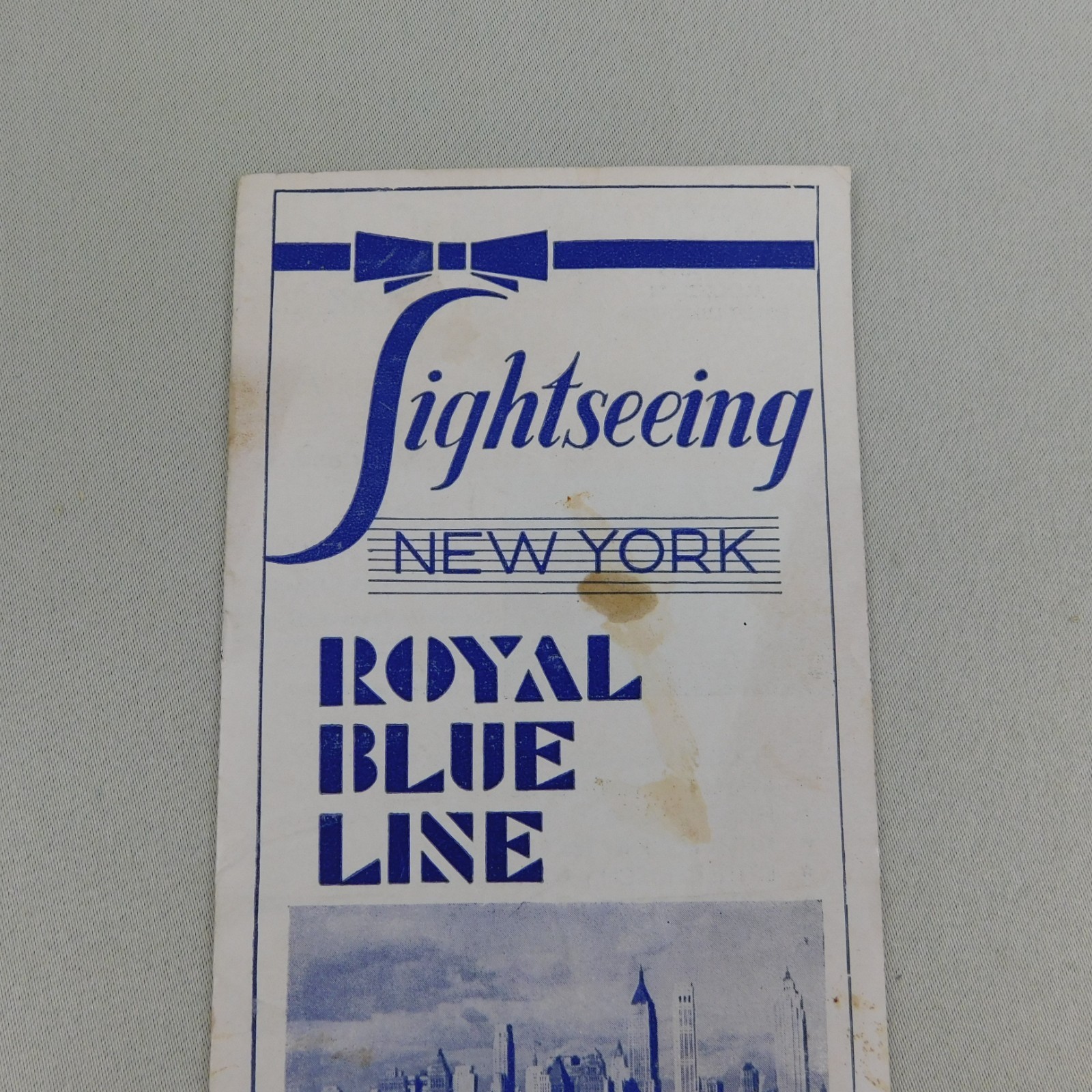 Vintage 1935 Sightseeing New York Royal Blue Line Travel Guide Map Souvenir