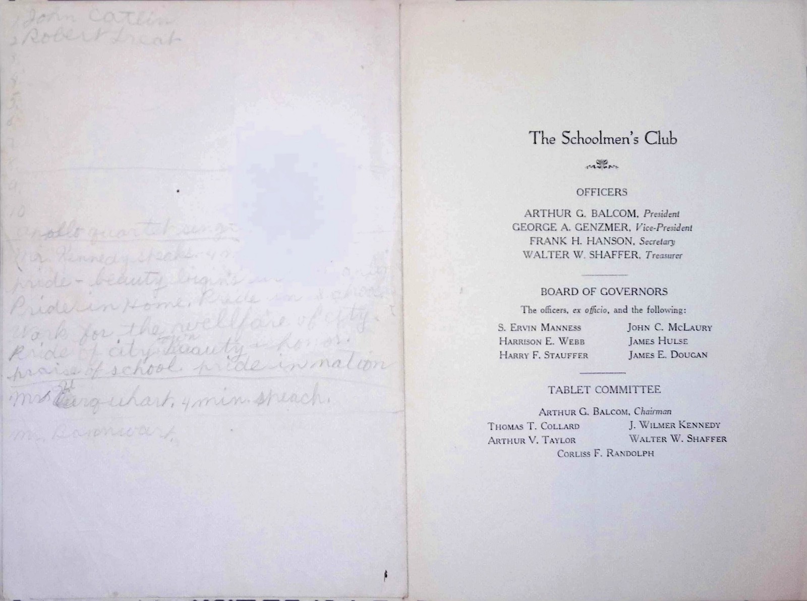 Unveiling Exercises Programme Commemorative Tablet c1900 Civic Pamphlet