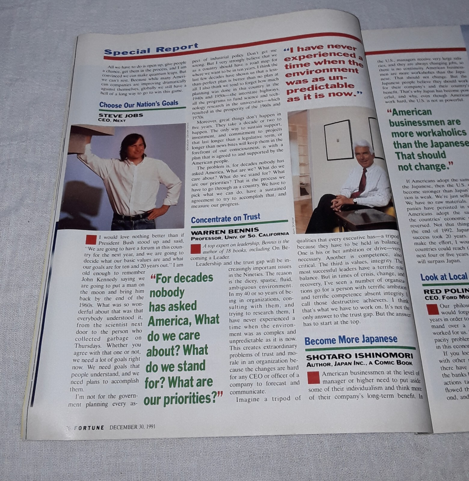 1991 FORTUNE MAGAZINE BILL GATES COVER STEVE JOBS LEE IACOCCA GEORGE BUSH