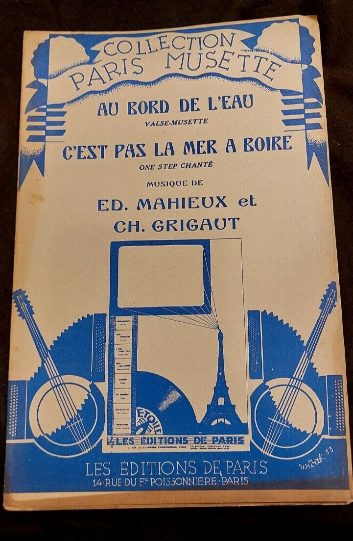 Partition Au Bord De L’Eau C’Est Pas La Mer À Boire Mahieux Grigaut Sheet Music