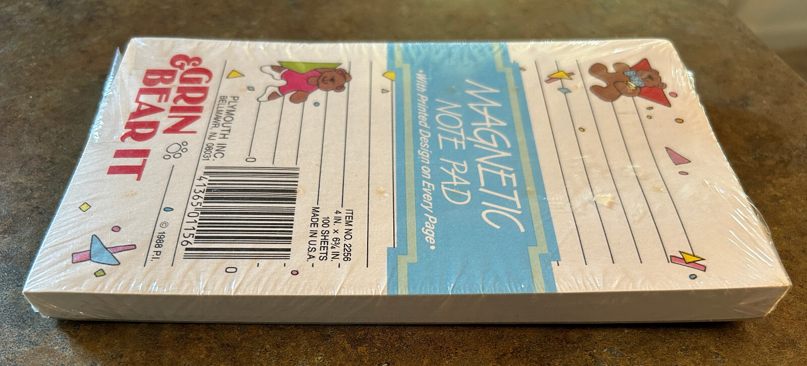 Vintage 80’s Grin & Bear It Magnetic Notepad 100 Lined Sheets Teddy Bears UNUSED