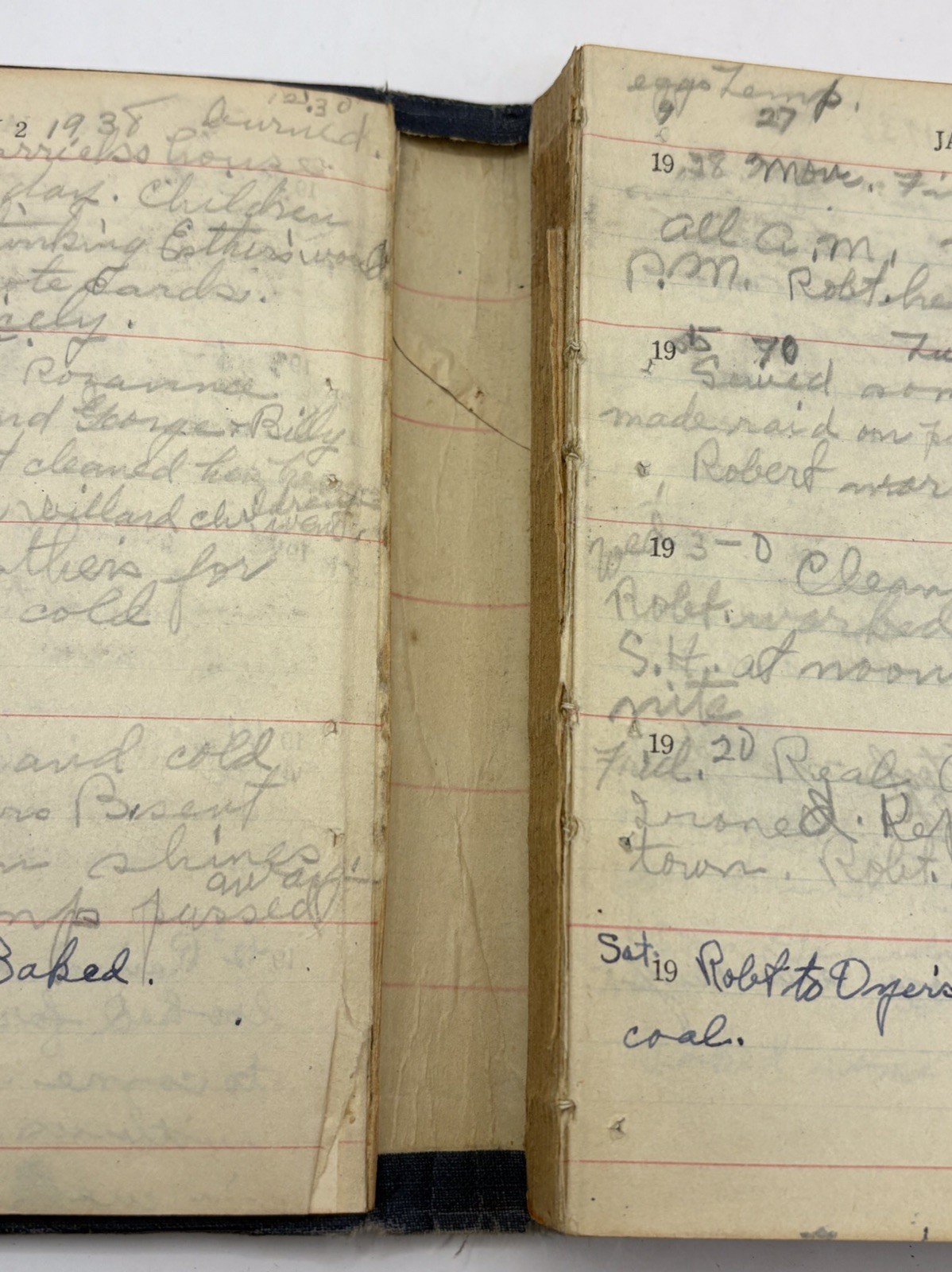 Vintage Embossed Five Year Diary 1938 – 1942 Full of Writing Made In Japan