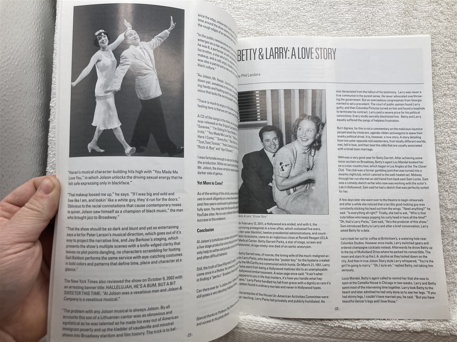Fall 2011 The Jolson Journal International Al Jolson Society Magazine Vtg