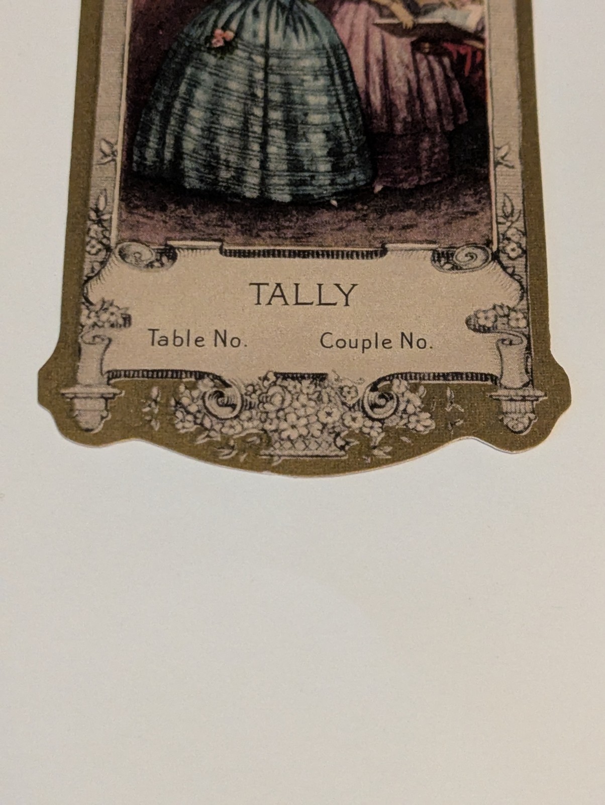 Vintage Bridge Score Tally Card Victorian Women Hat Dresses Antique