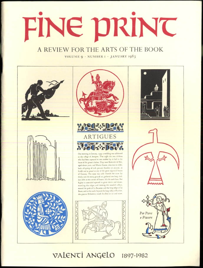 FINE PRINT 1 1982 Valenti Angelo 1897-1982; Durfort’s Ourika binding by Taylor