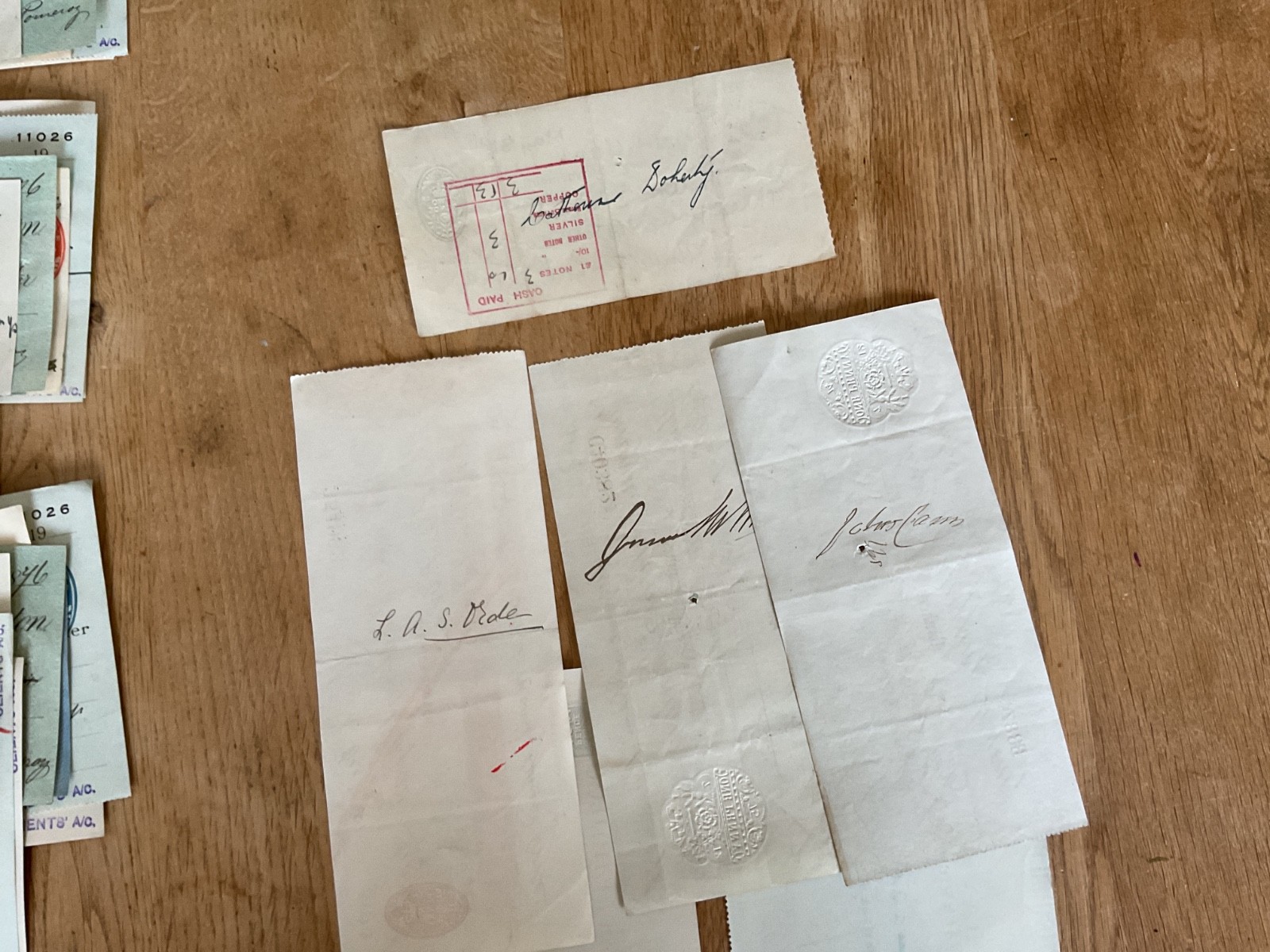 British vintage used cheques 6 items B5340