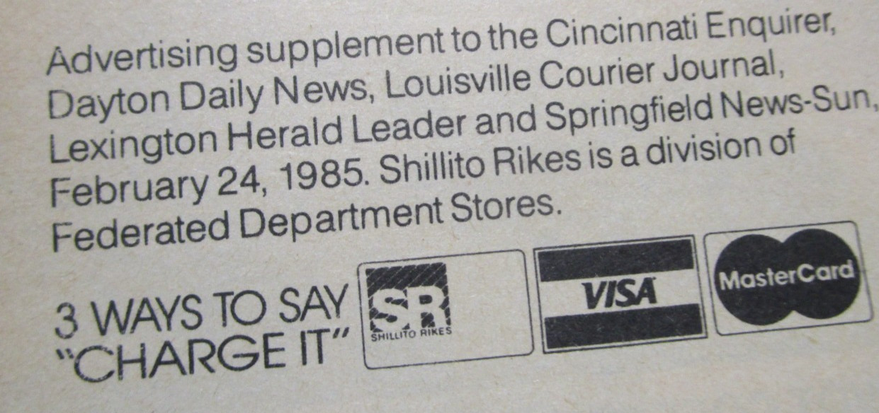 1985 VINTAGE 1980’s SHILLITO RIKES STORE ADVERTISING SALES NEWSPAPER CATALOG