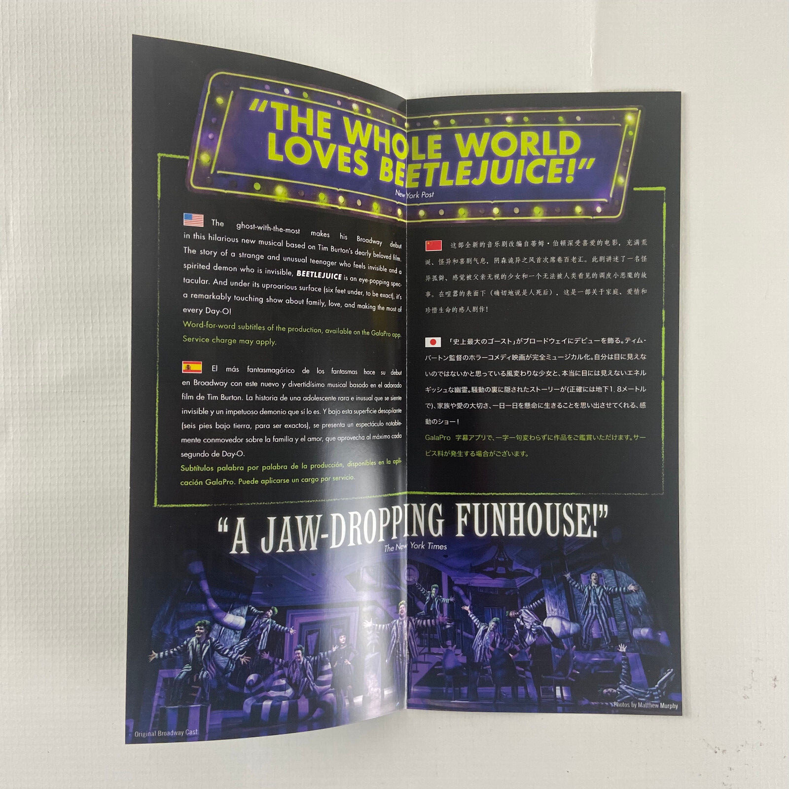 Bettlejuice Ghost 2022 Ad Flyer Broadway NYC New York City Advertisement Ads