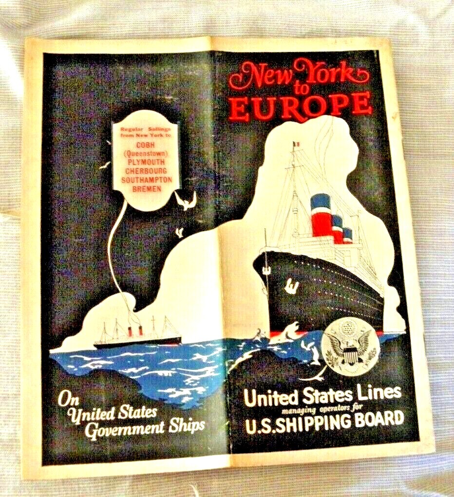 VINTAGE LOVELY PAMPHLETUNITED STATES LINES ALL SHIPS CRUISE ILLUSTRATED 1940’s