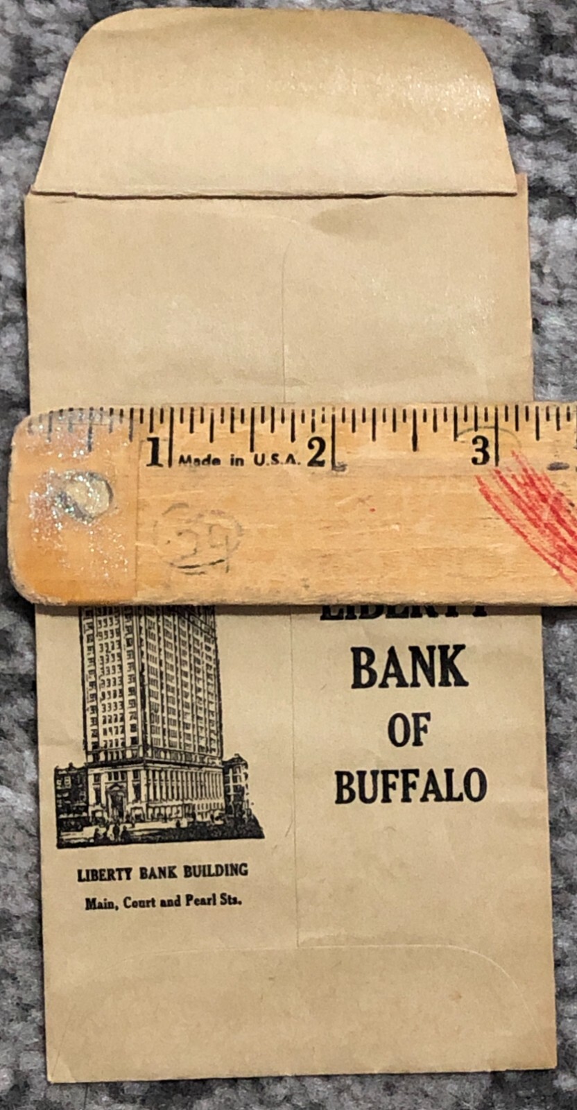 Vintage Envelope 1940’s Liberty Bank of Buffalo Building Pearl Street Original